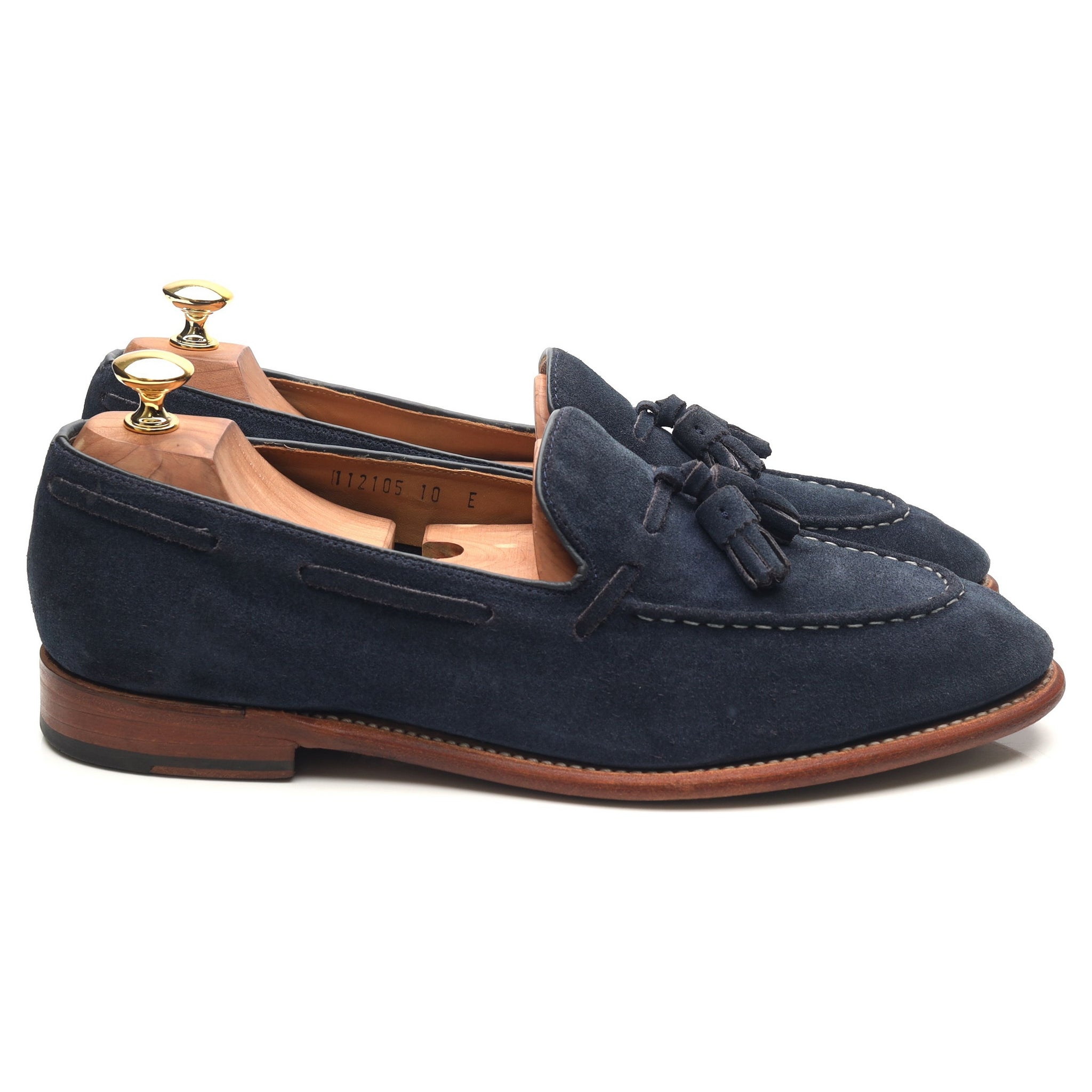 Grenson Scottie mocassins daim bleu marine pointure UK 10