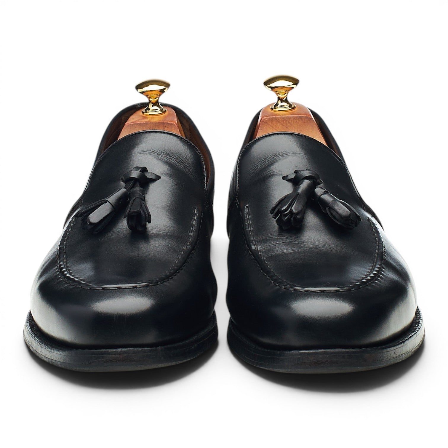 Barker Ramsden Mocassin pompons cuir noir 10