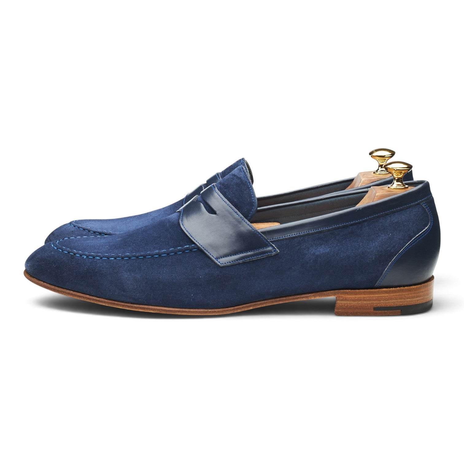 Barker Penny mocassins suède bleu marine UK 11