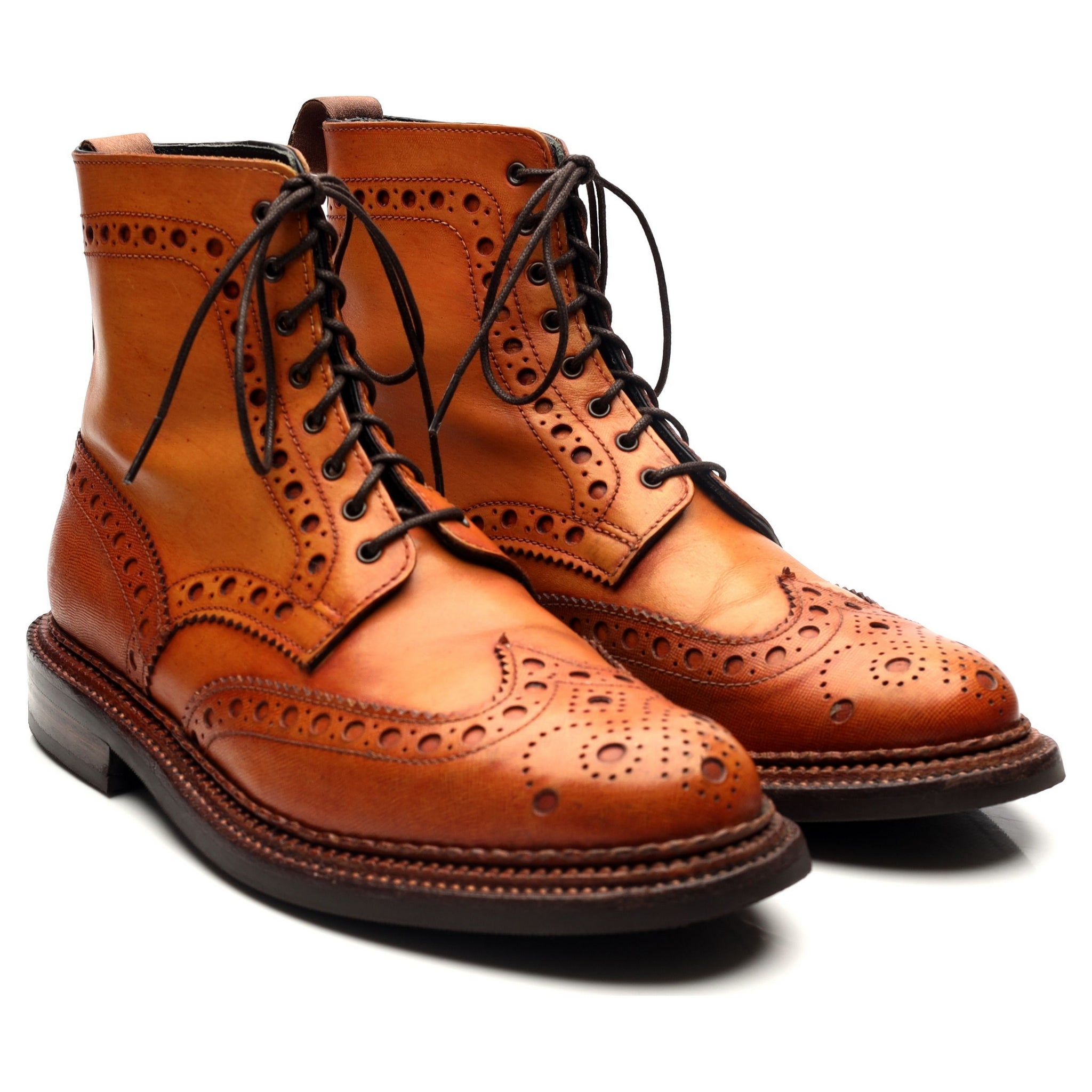 Grenson Fred bottines brogue cuir marron 8 triple cousu