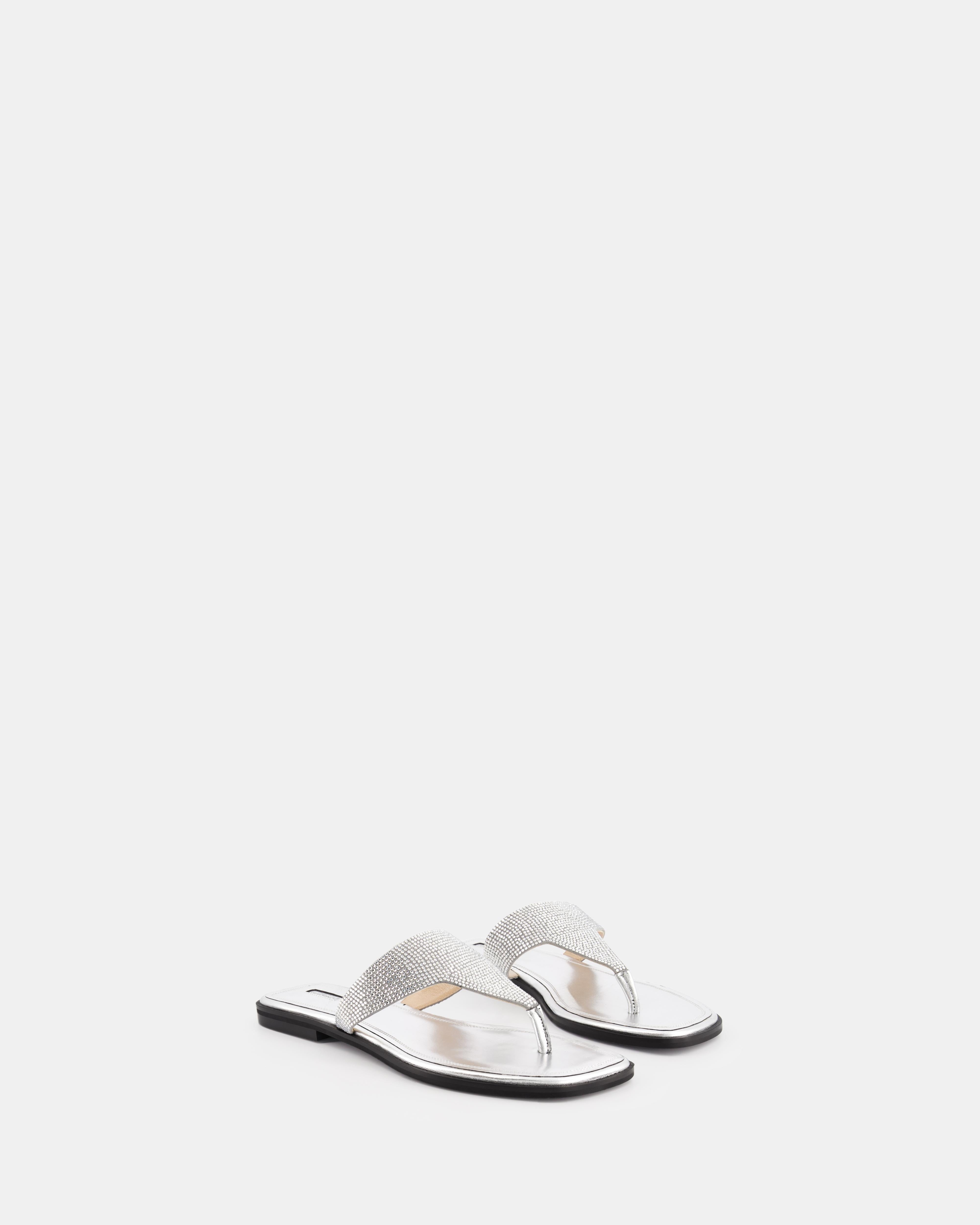 Nodaleto Bulla Nova Flat sandales argent strass plates