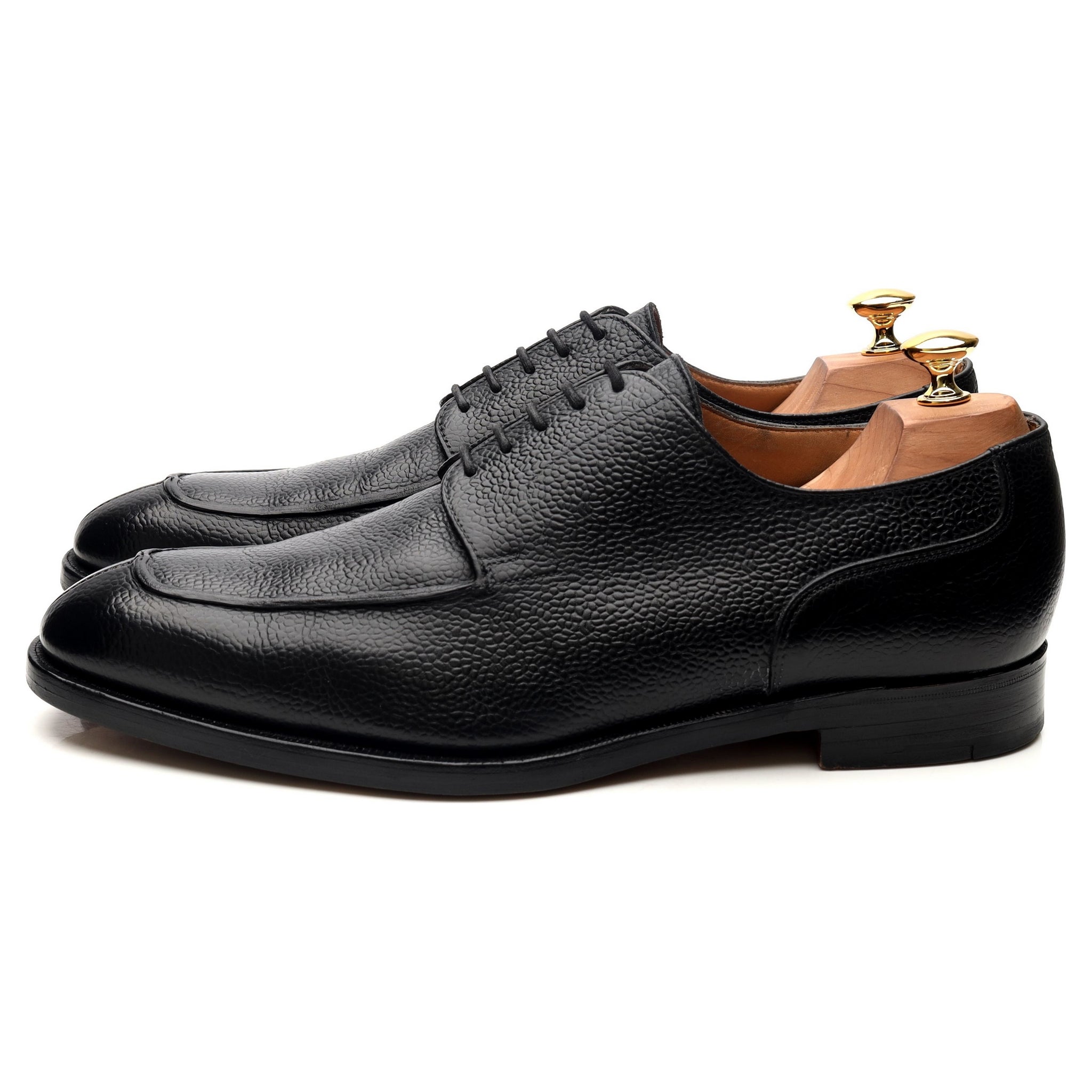 New & Lingwood derby cuir grain noir UK 10.5 large