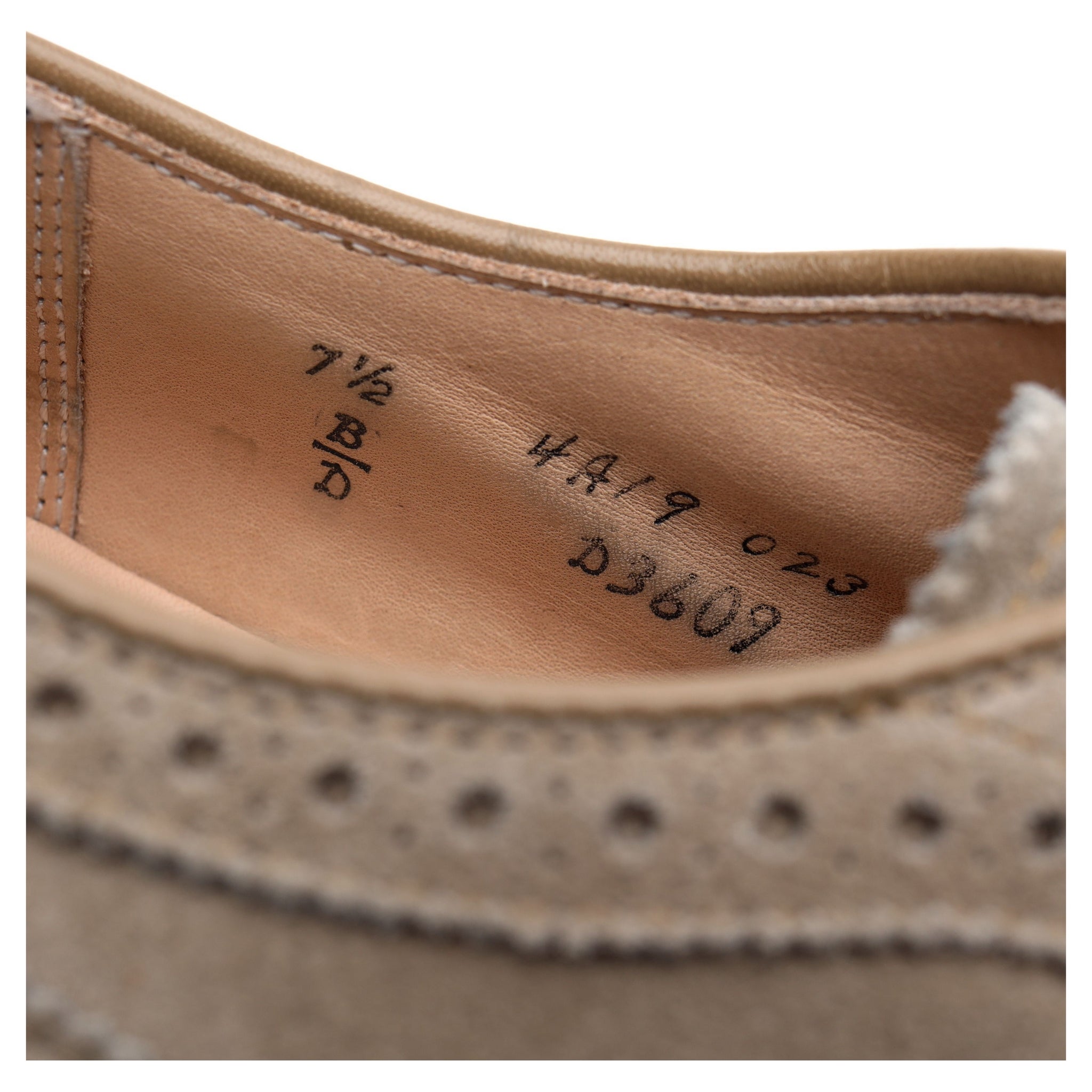 Alden D3609 derby brogue suède beige UK 6,5