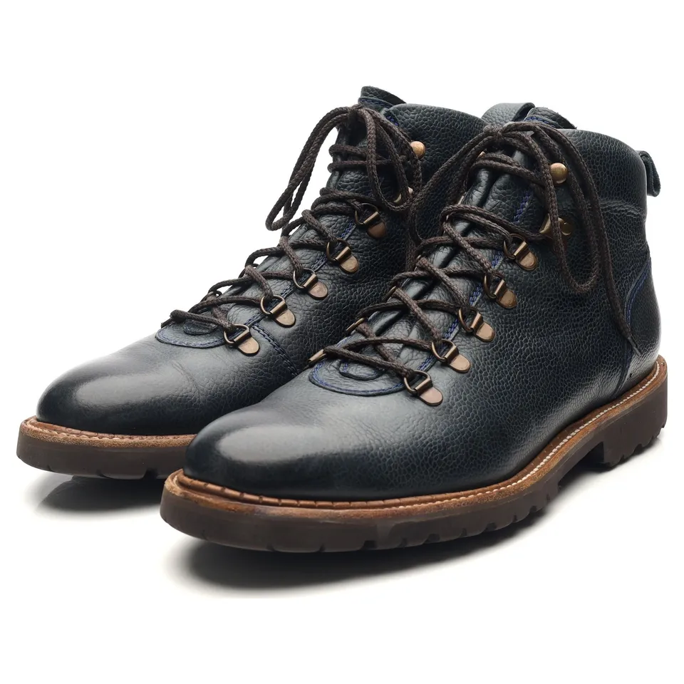Barker Glencoe boots cuir bleu marine pointure UK 9,5
