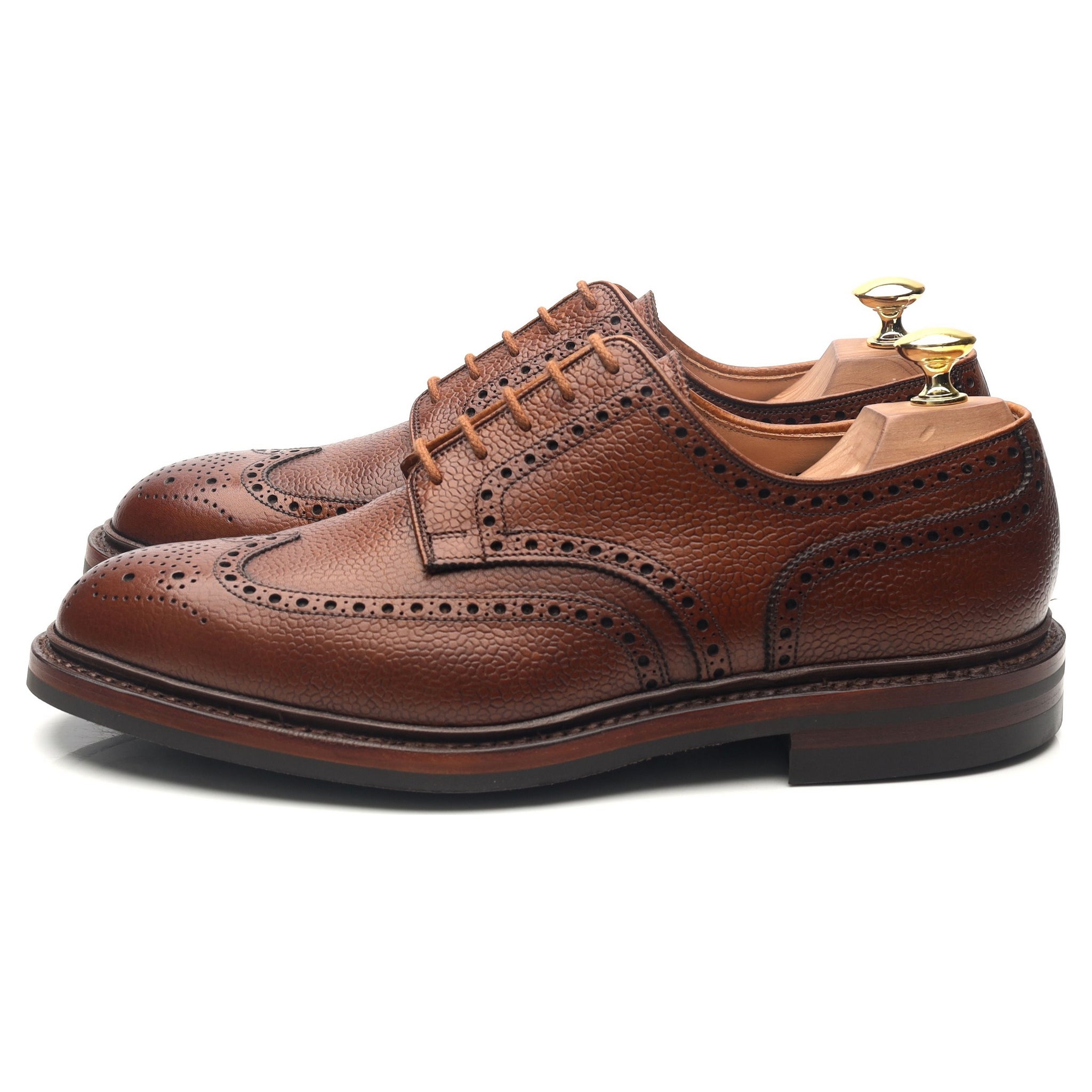Crockett & Jones Pembroke derby cuir grainé marron UK 8.5