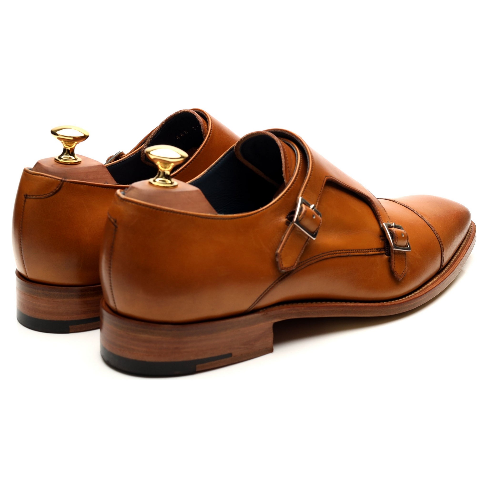 Barker Hillman chaussures monk cuir marron UK 9