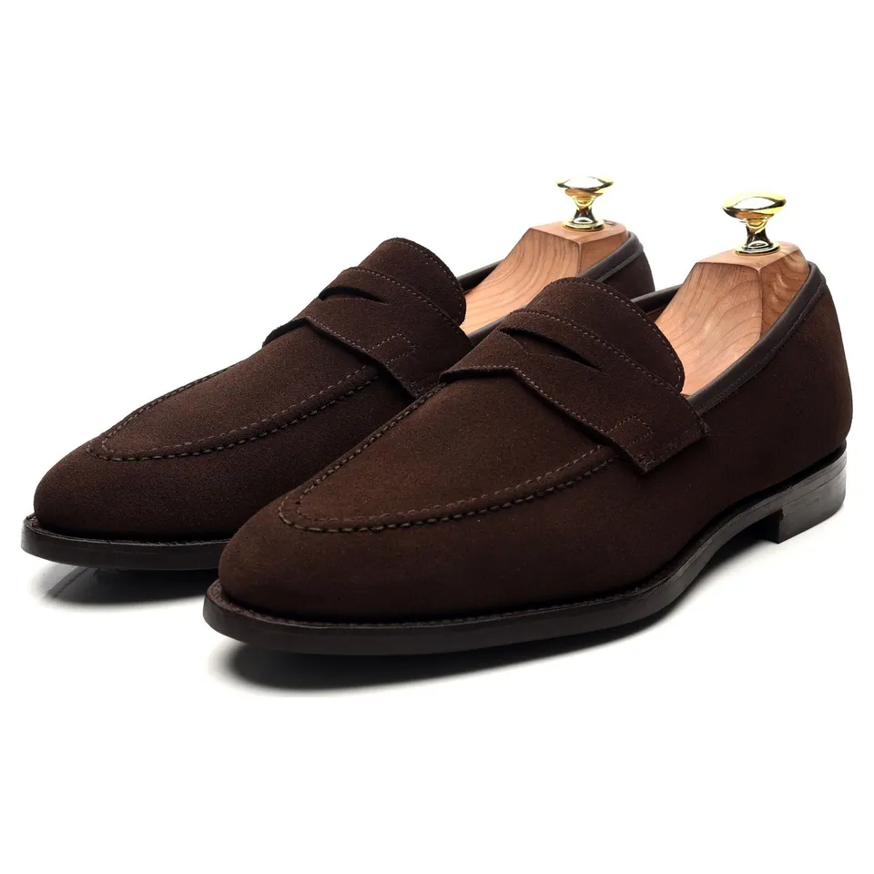 Crockett & Jones Sydney mocassins daim marron foncé UK 7