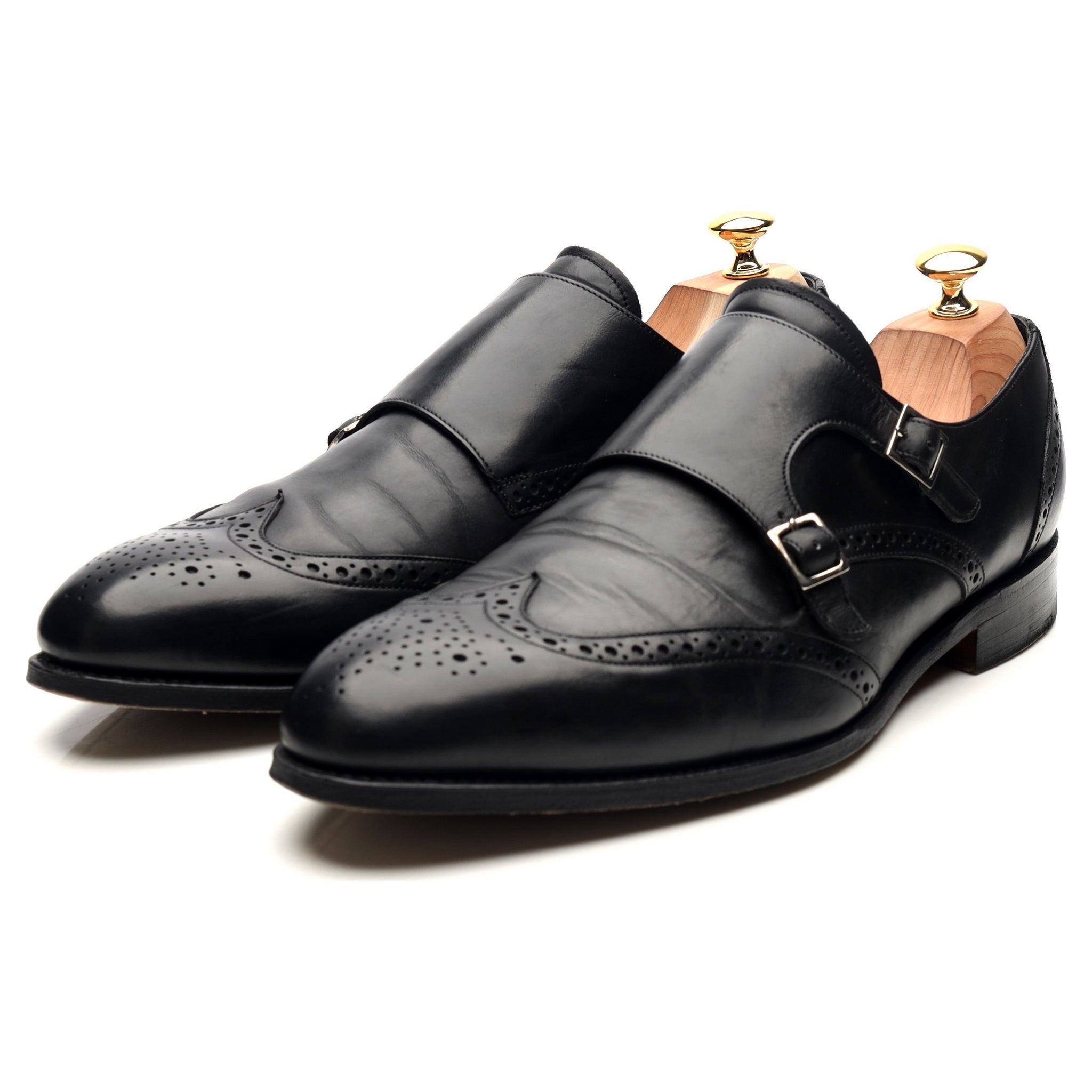 Barker Fleet chaussures monk cuir noir pointure 10,5