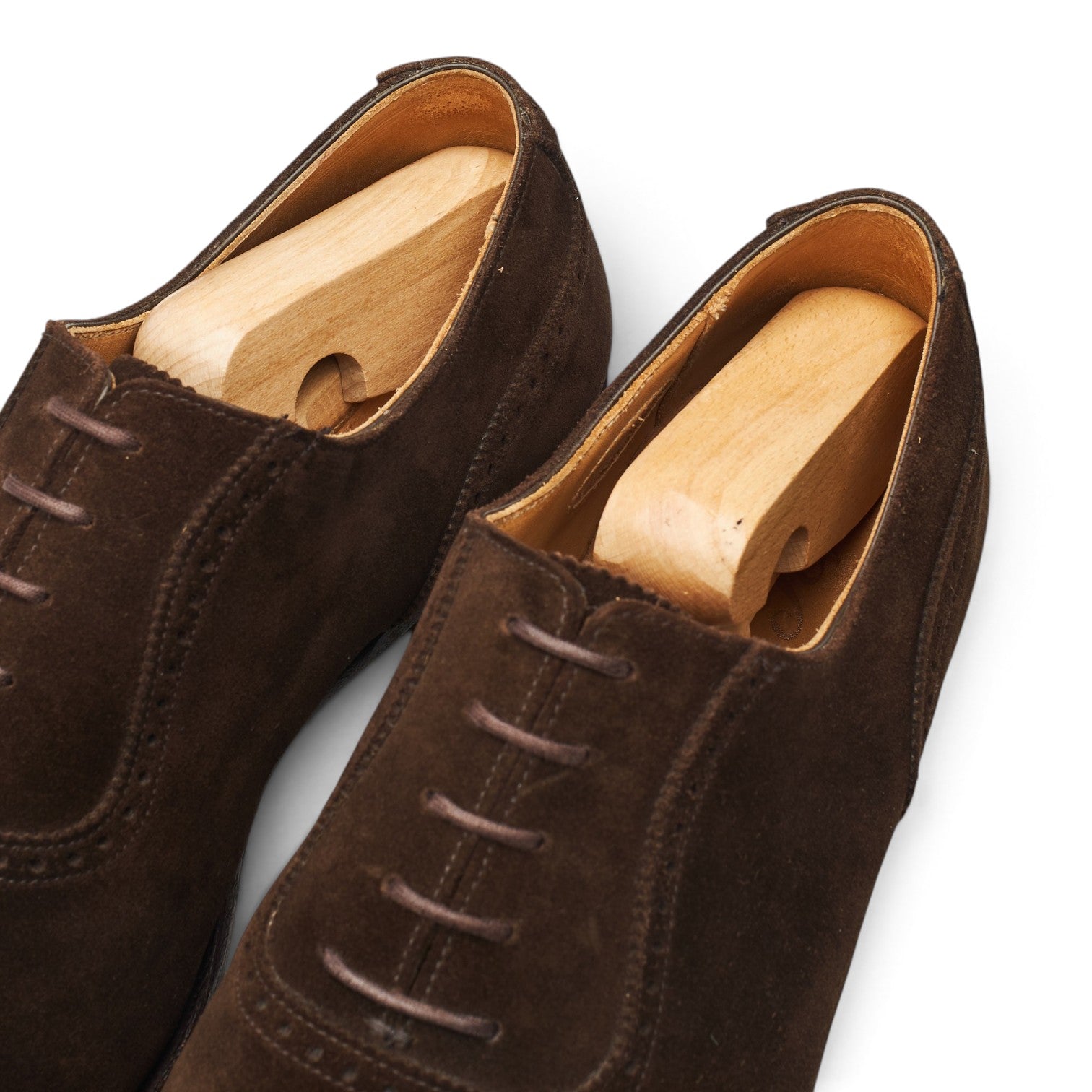 George Cleverley Adam derbies brogues daim marron UK 10