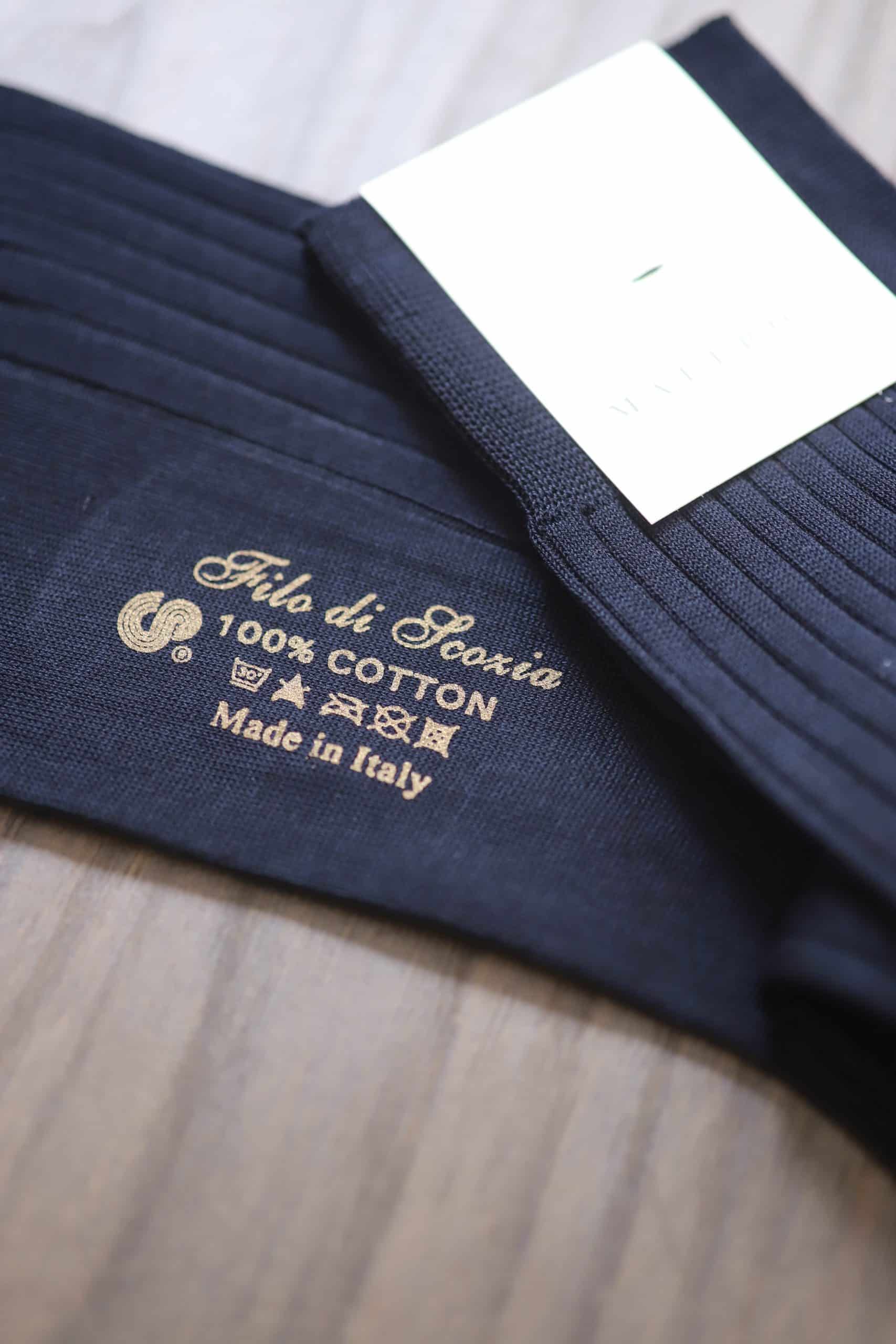 Malfroid chaussettes coton mercerisé bleu Fil d'Écosse