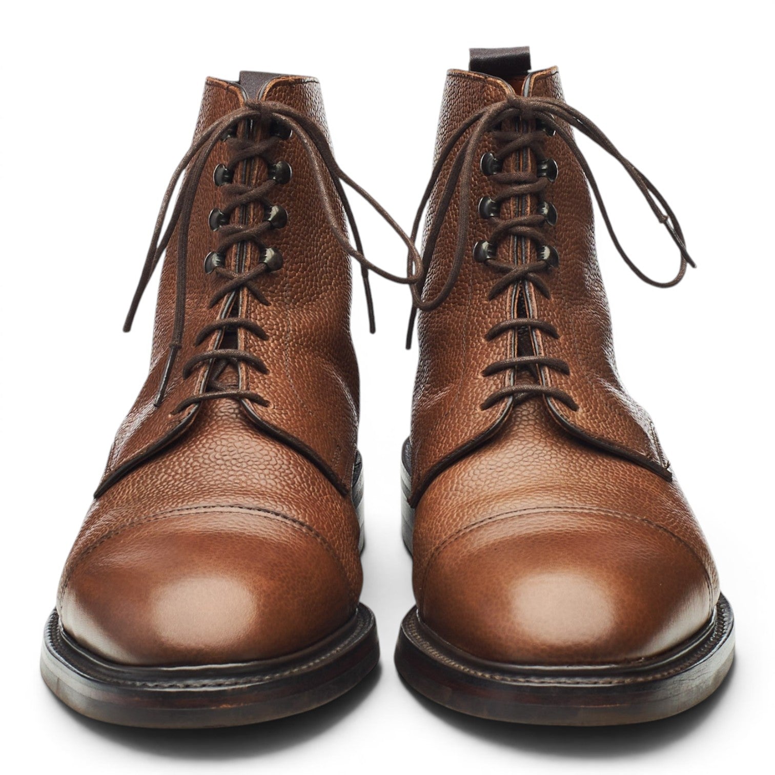 George Cleverley Taron boots cuir grainé marron UK 9,5