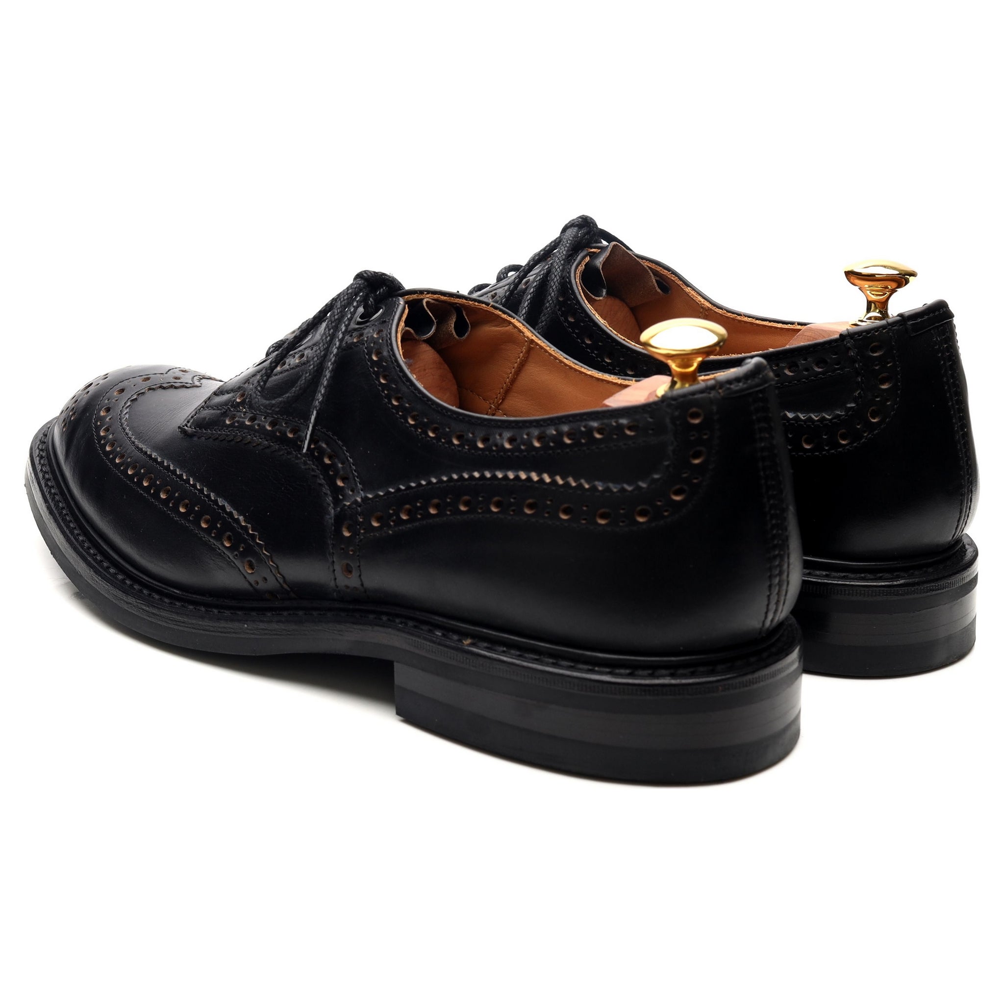 Tricker's Bourton derbies brogues cuir noir UK 9.5