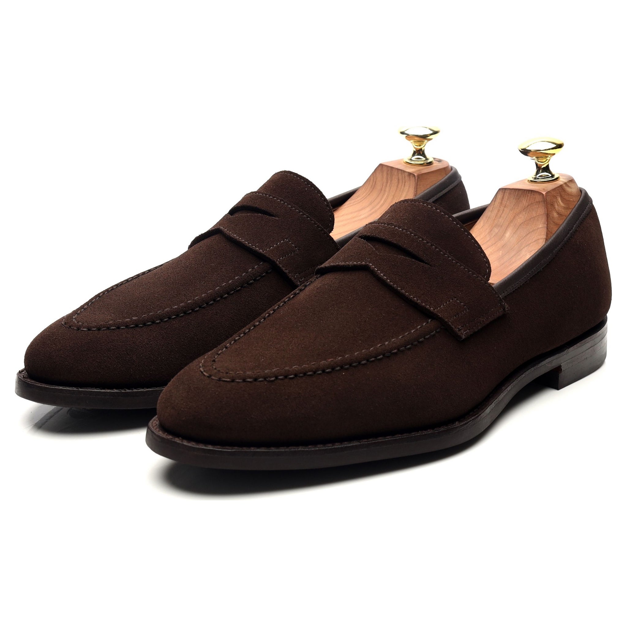 Crockett & Jones Sydney mocassins daim marron foncé UK 7