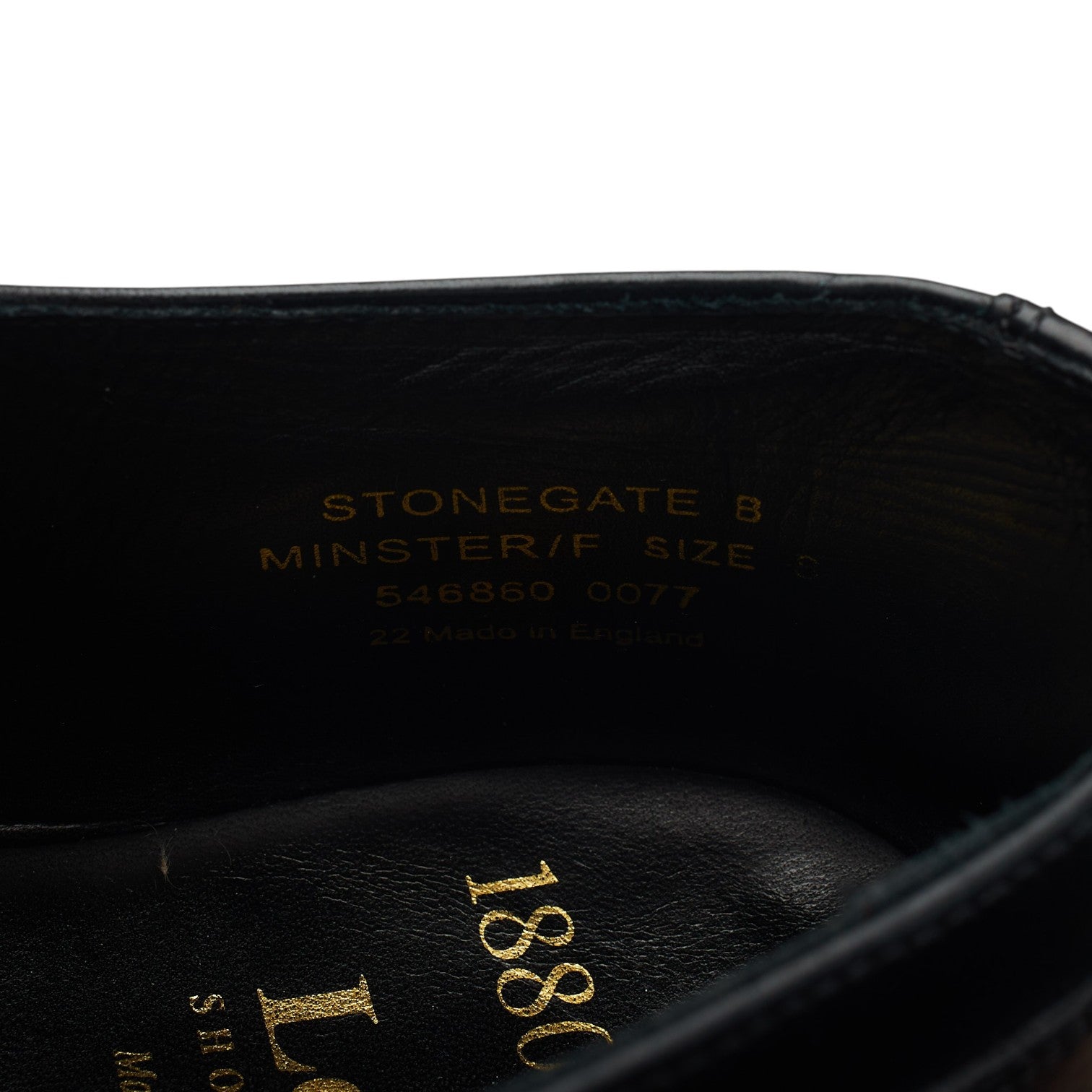 Loake 1880 Stonegate oxford cuir noir pointure UK 8