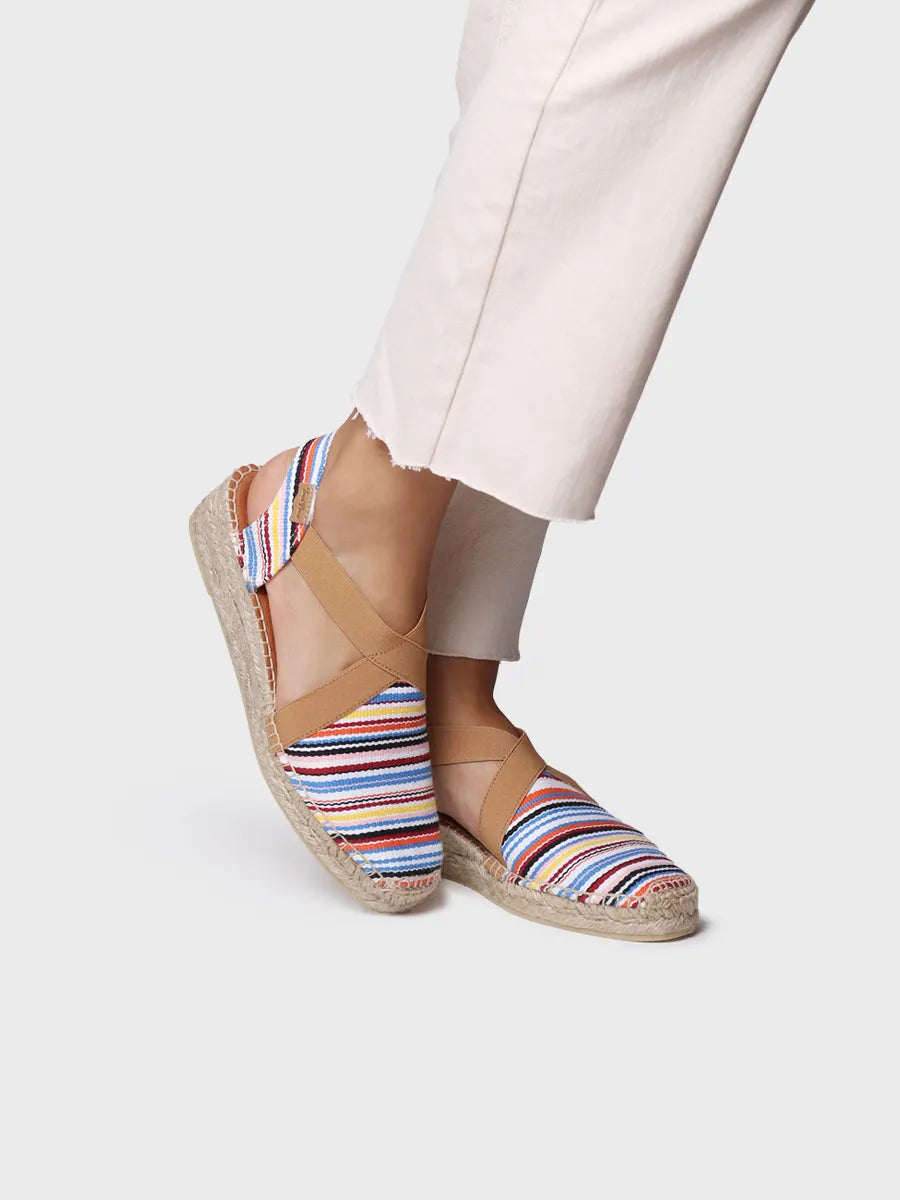 Toni Pons Vinaros espadrille toile rayée vegan 3 cm