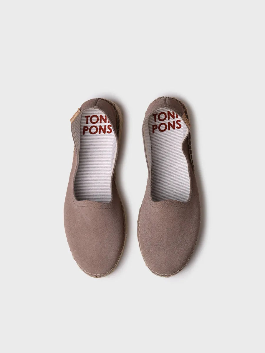 Toni Pons Keira espadrille fermée femme suède taupe