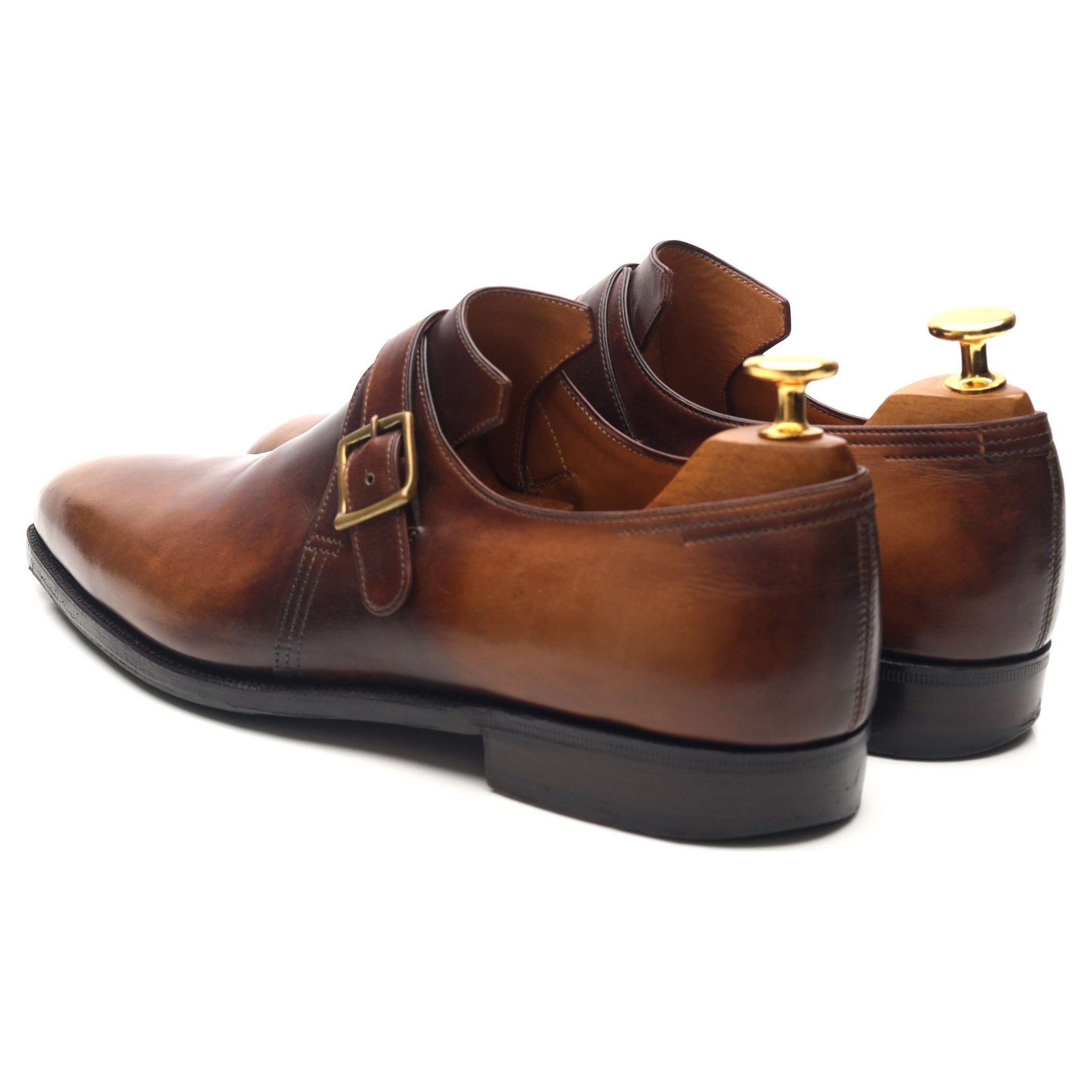 Corthay Arca Buckle derbies monk cuir marron UK 7