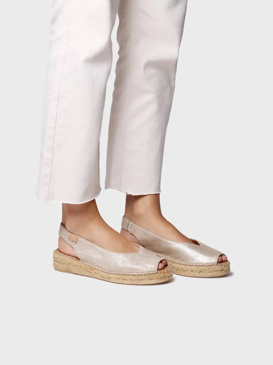 Toni Pons Erica-AS espadrille cuir brillant Champagne