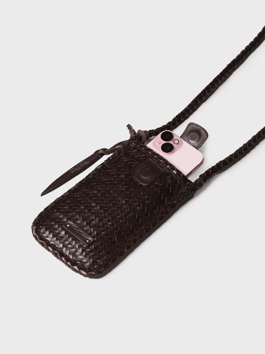 Toni Pons Gelsa pochette téléphone cuir tressé
