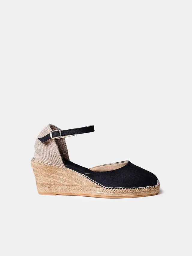Toni Pons Caldes espadrilles compensées boucle noires