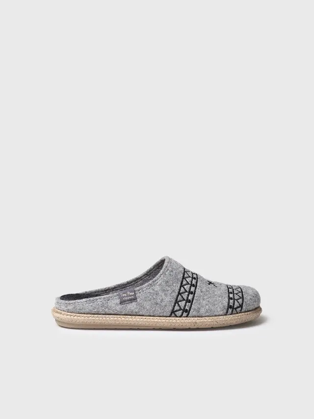 TONI PONS TOBI-EF chausson feutre gris homme