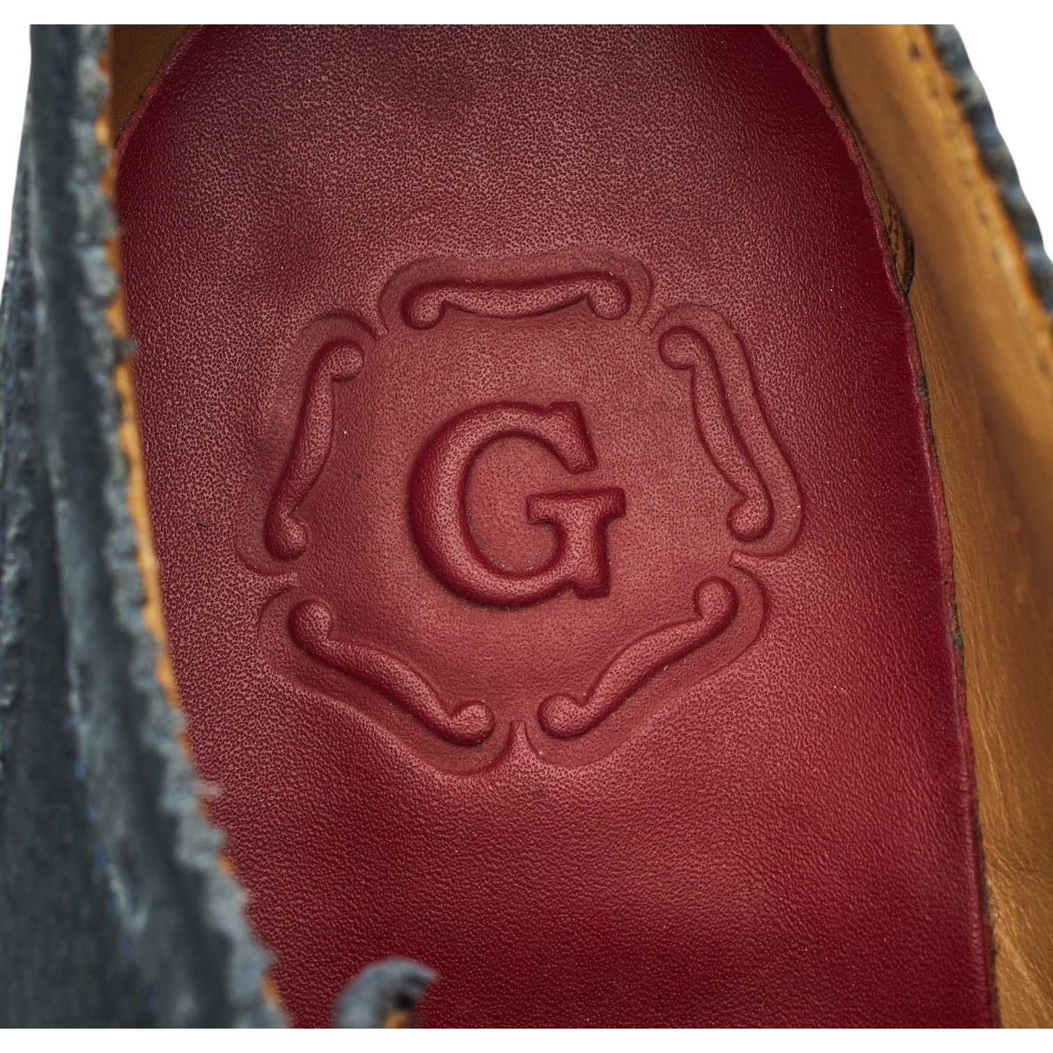 Grenson Archie derby brogues nubuck bleu UK 8