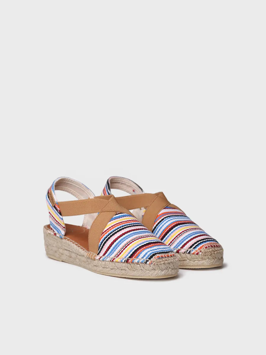 Toni Pons Vinaros espadrille toile rayée vegan 3 cm