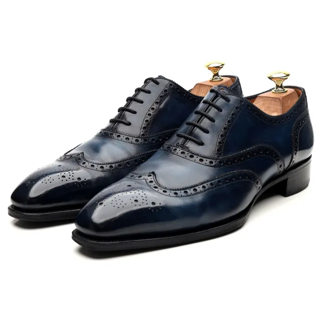 Gaziano & Girling Rothschild richelieu cuir bleu UK 8,5