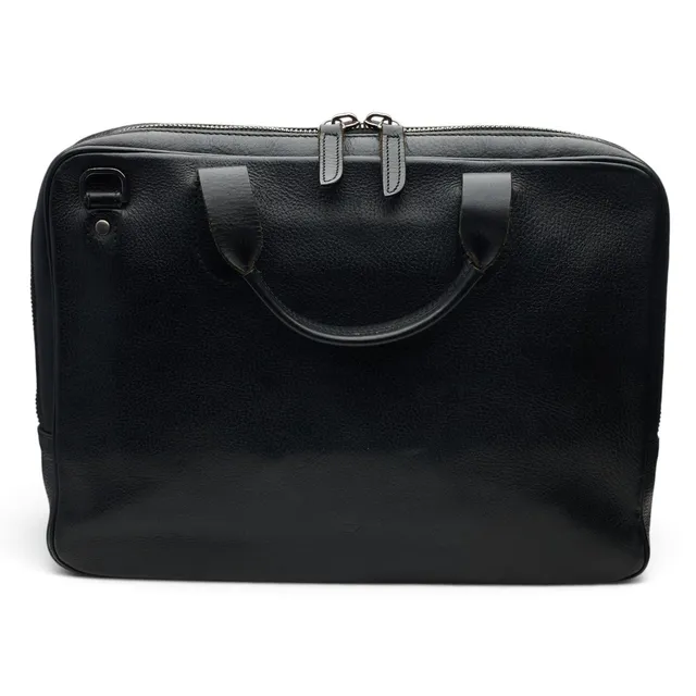 Carl Friedrik mallette cuir grainé noir 37 cm