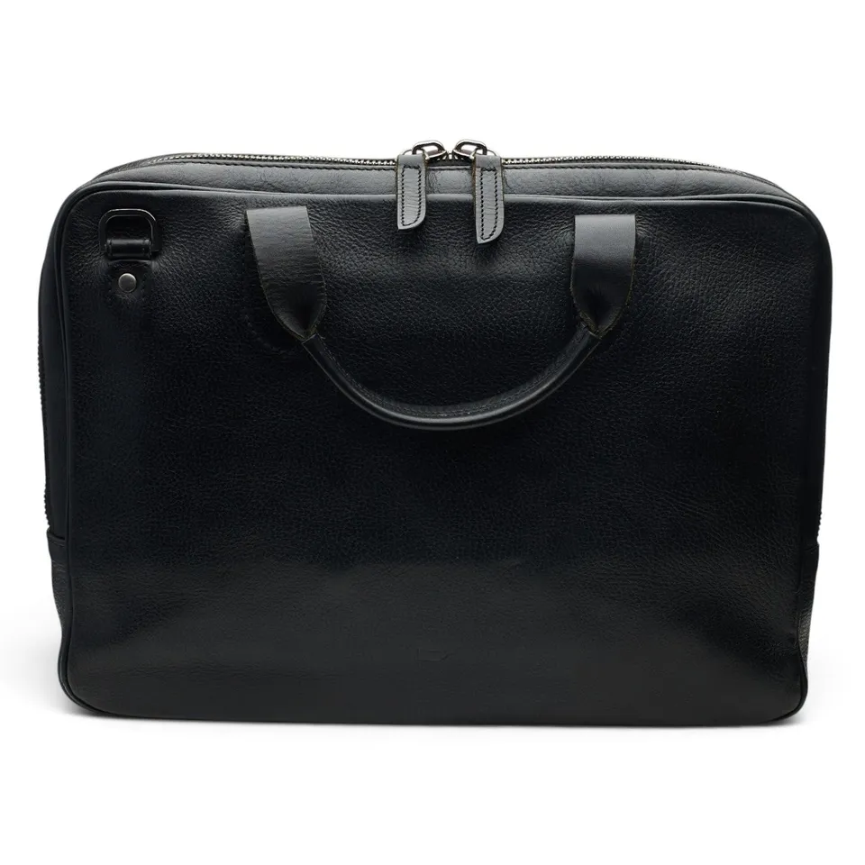Carl Friedrik mallette cuir grainé noir 37 cm