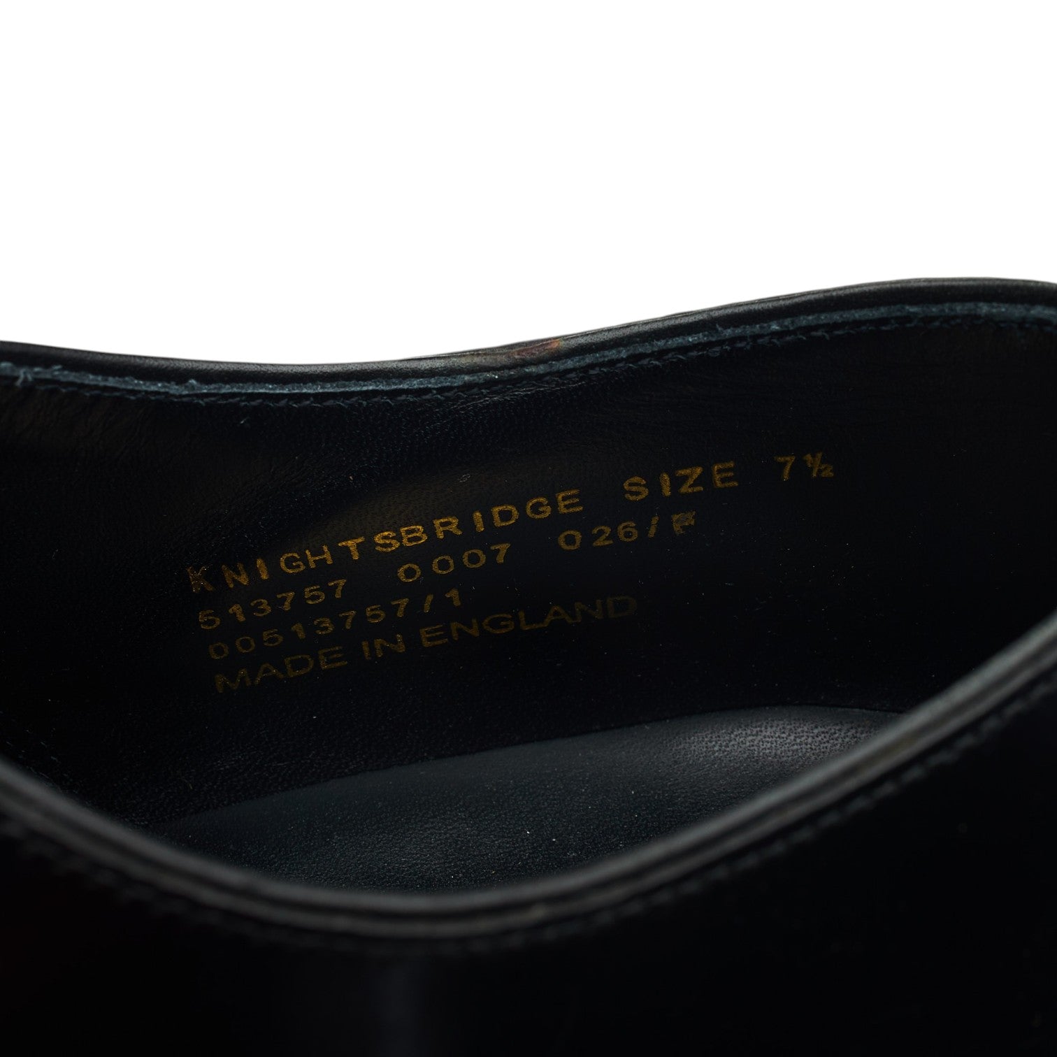 Herring Knightsbridge oxford cuir noir 7.5 bout droit