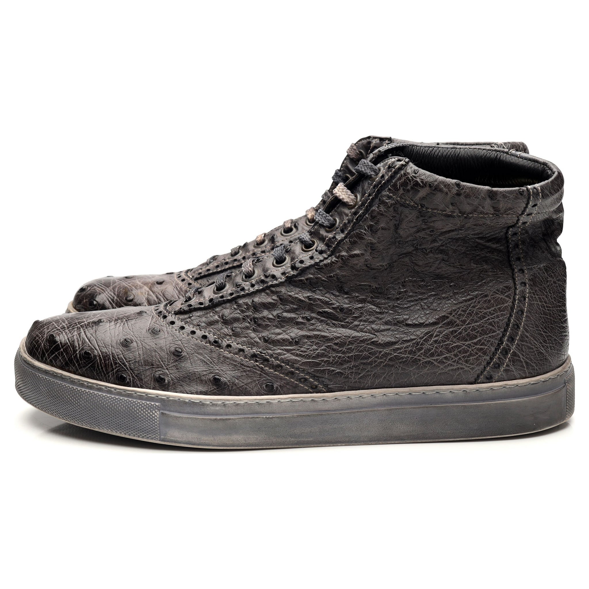 Cabasso basket montante cuir autruche grise UK 10