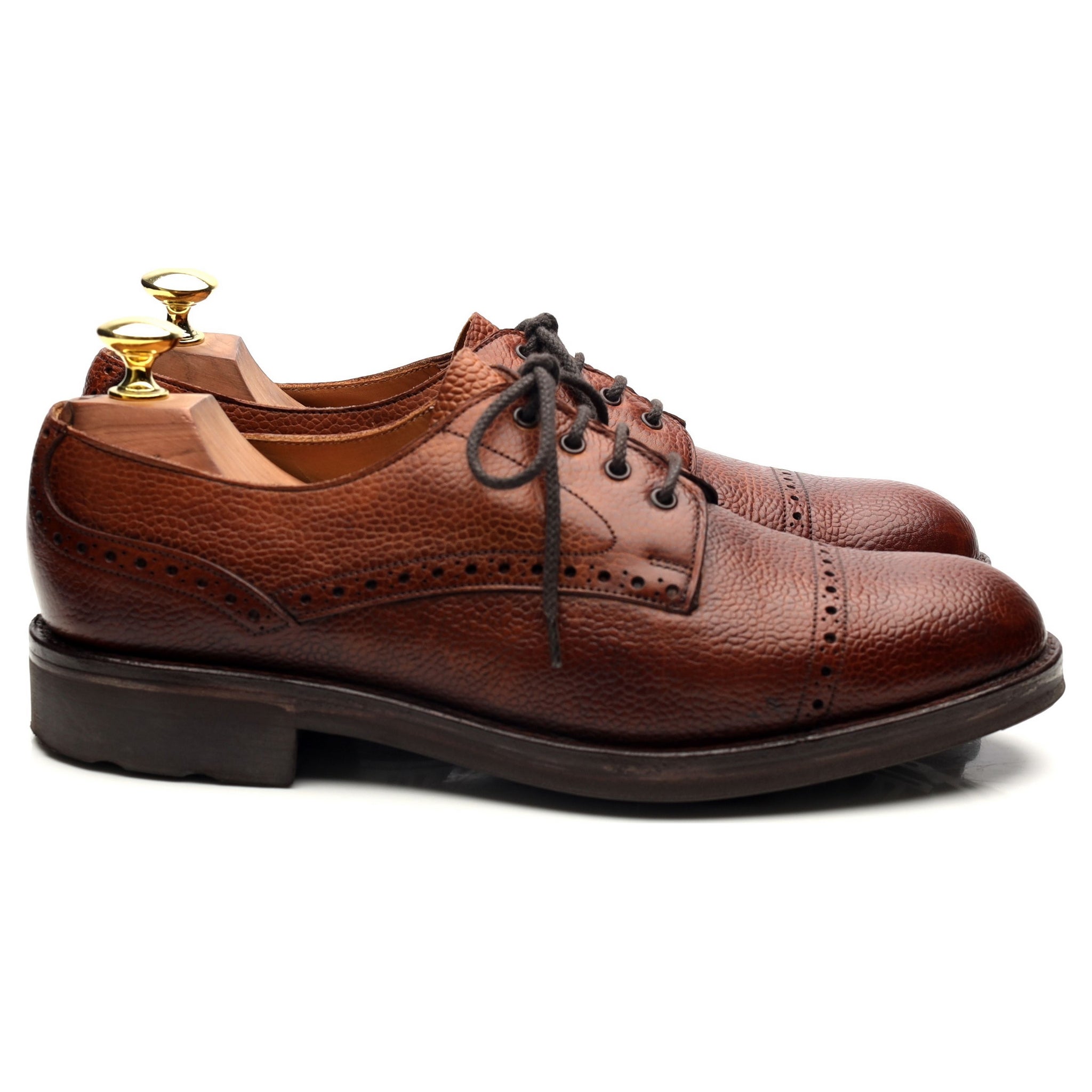 Holland & Holland derby cuir grainé marron 8 UK