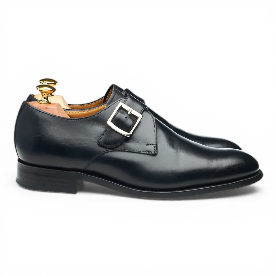 Barker Northcote monk strap cuir noir UK 7 large
