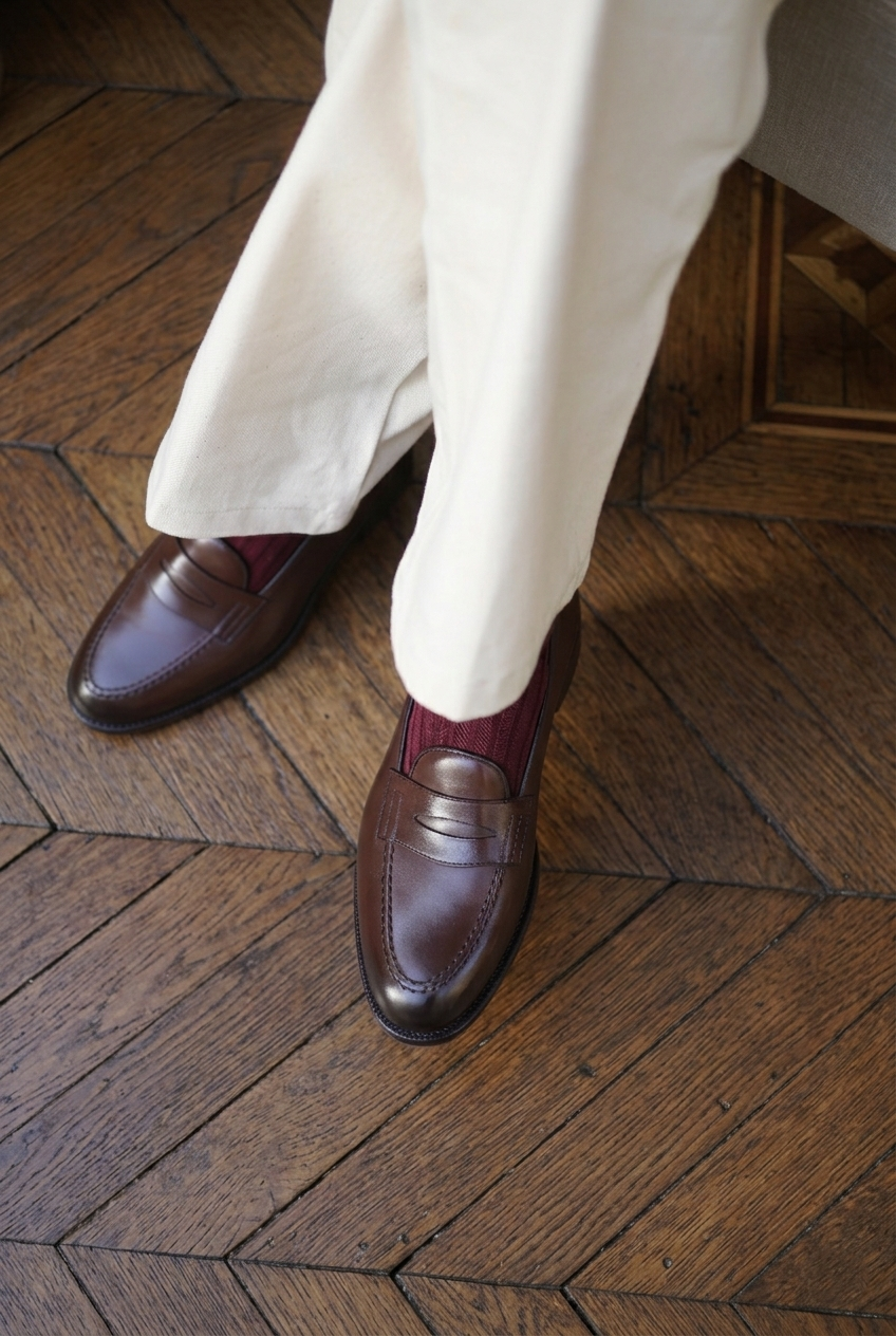 Malfroid Newport mocassin cuir box semelle cuir