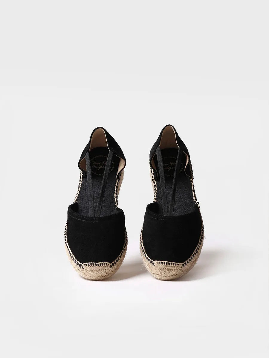 Toni Pons Erla-A espadrille femme daim noir 3,5 cm