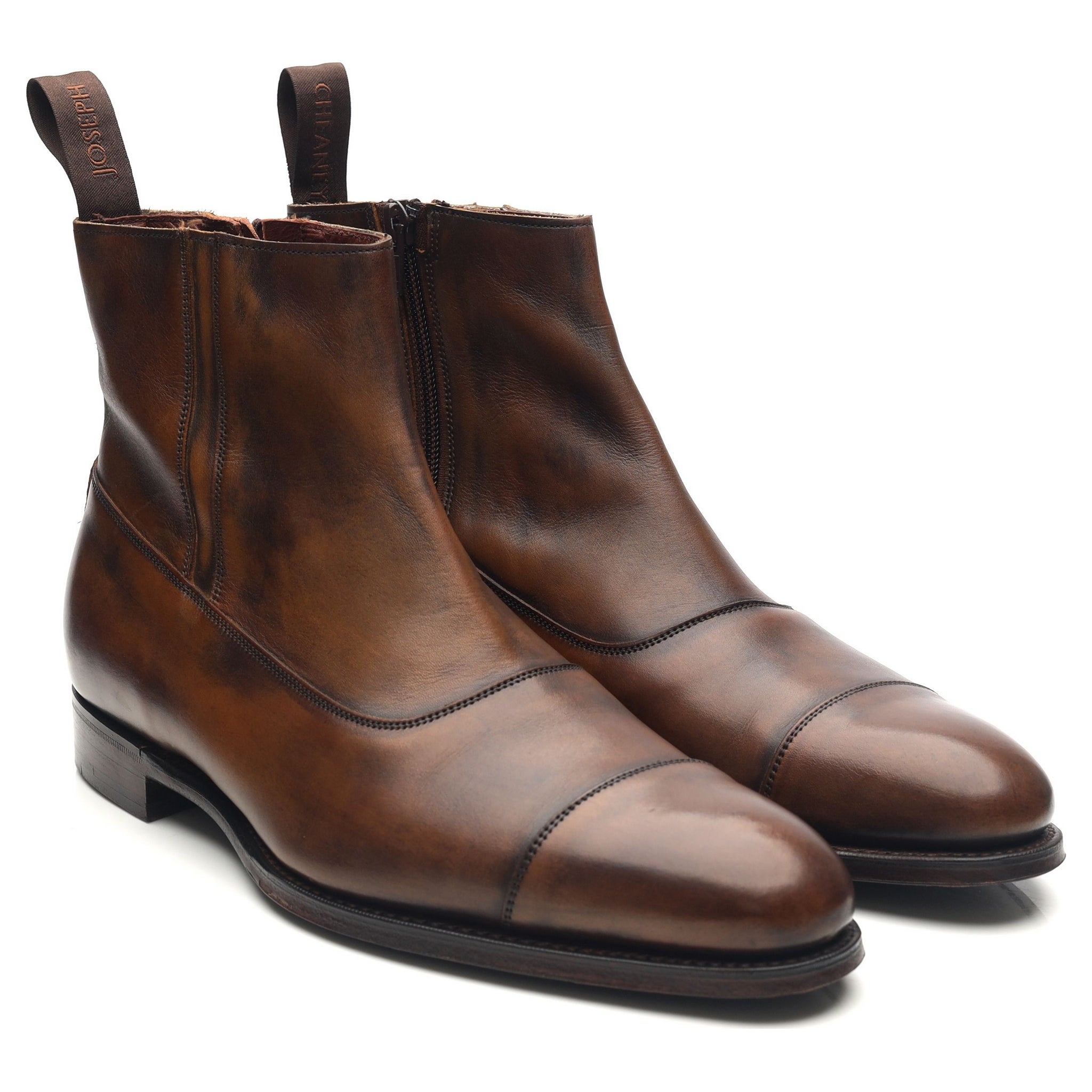 Cheaney Isleworth boots cuir marron foncé zip pointure UK 7