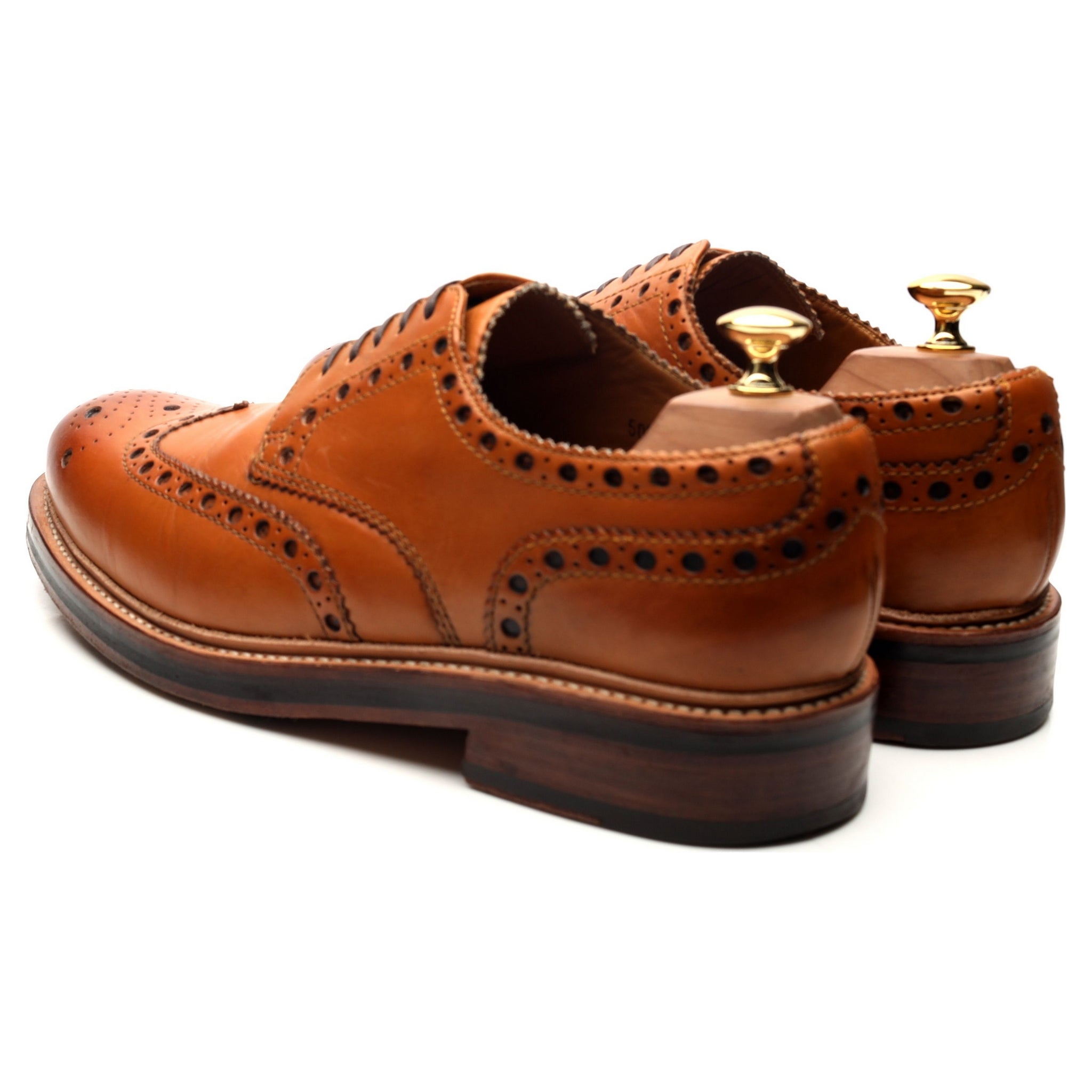 Grenson Archie derby brogues cuir camel UK 10 large