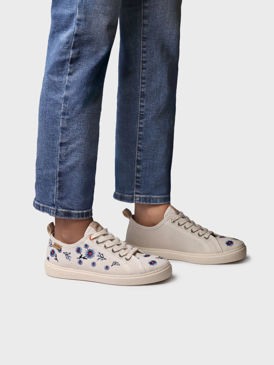 Toni Pons Indira-BF baskets toile broderie florale