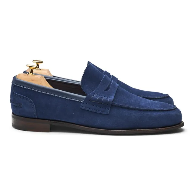 Cheaney Dover D mocassins suède bleu pointure UK 12
