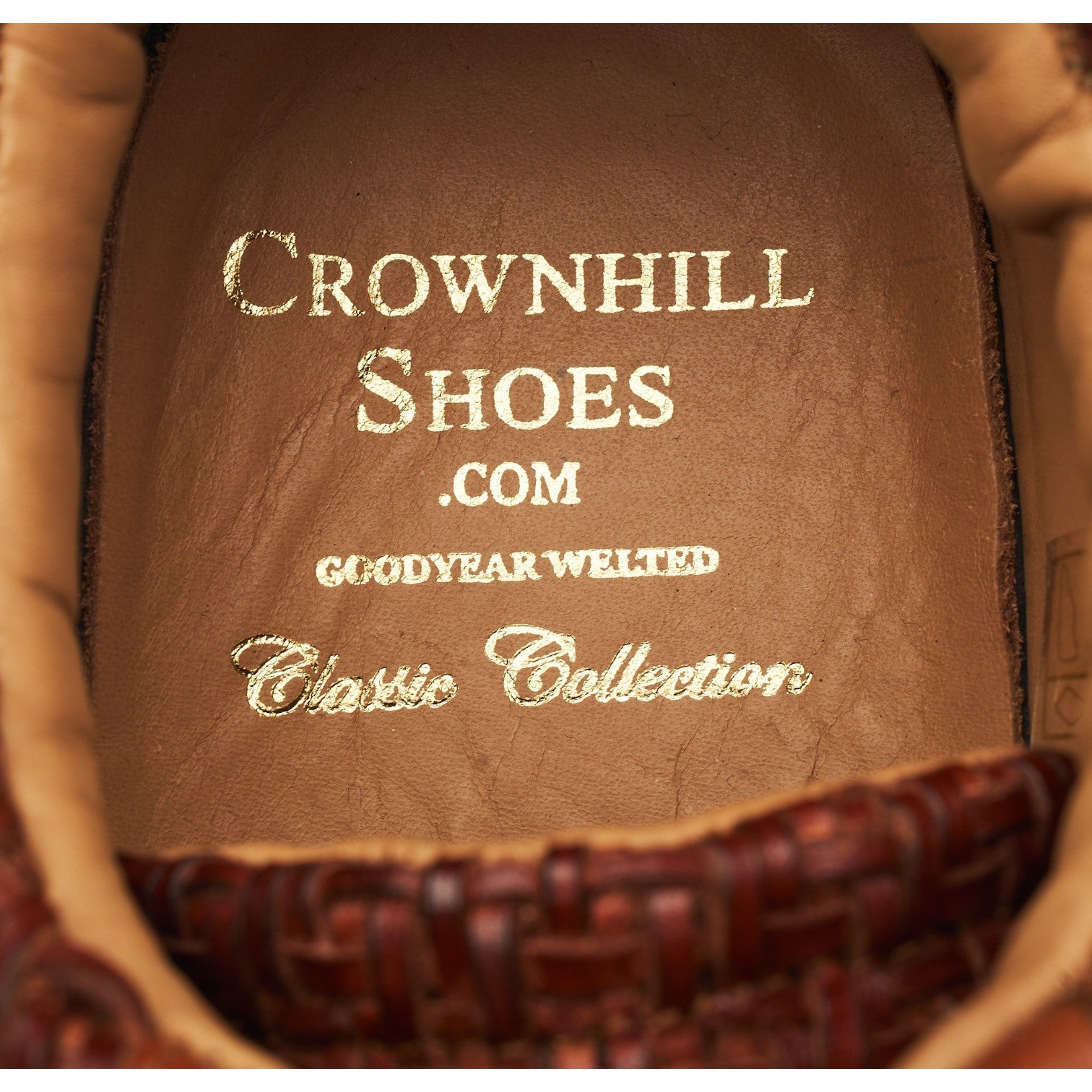 Crownhill Brody sneakers cuir tressé marron UK 8.5