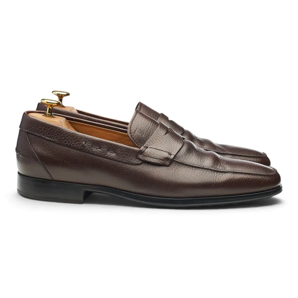 Tod's mocassins cuir grainé marron UK 8.5