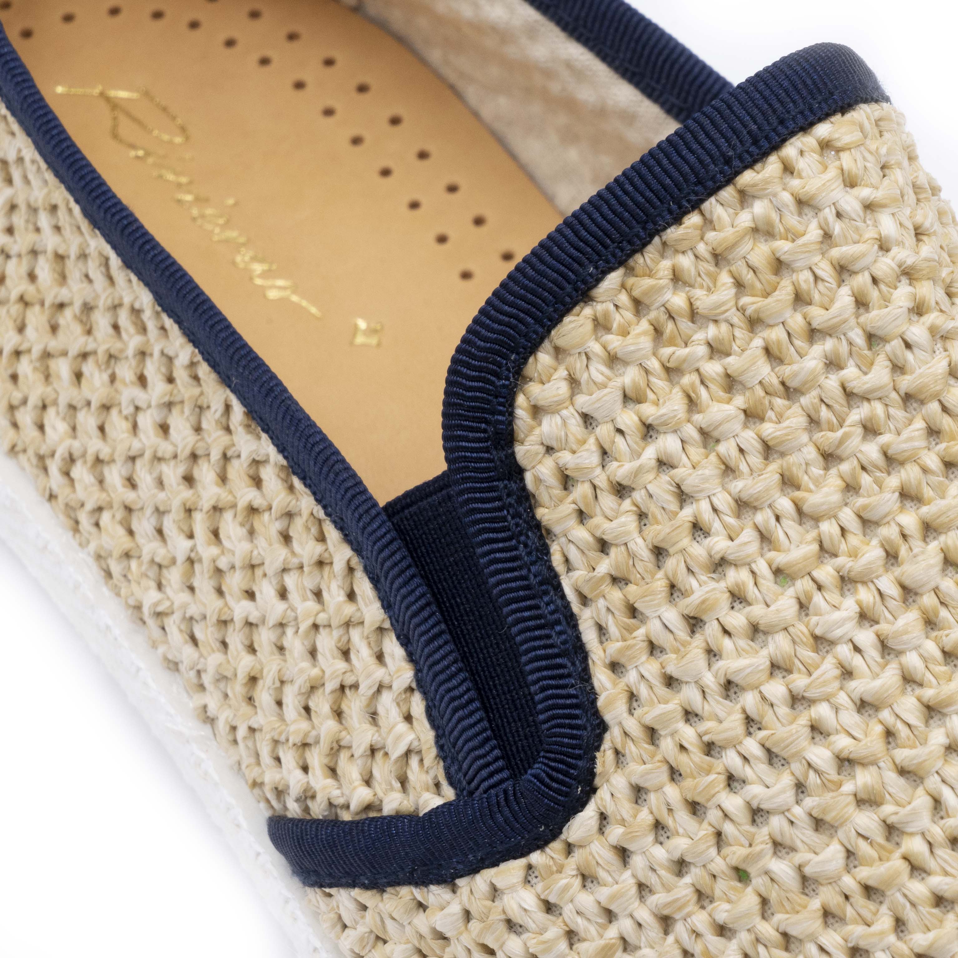 Rivieras Classic Nudude Biais espadrilles marine raphia