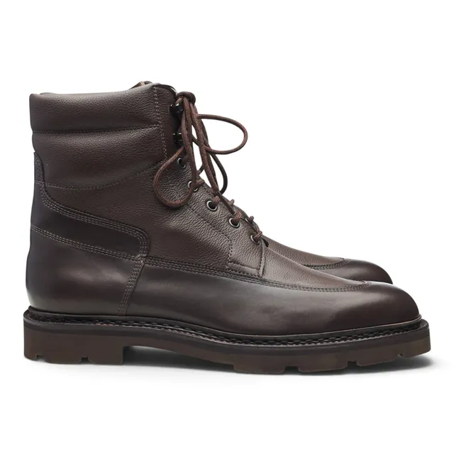 John Lobb Peak boots cuir grainé marron UK 9,5