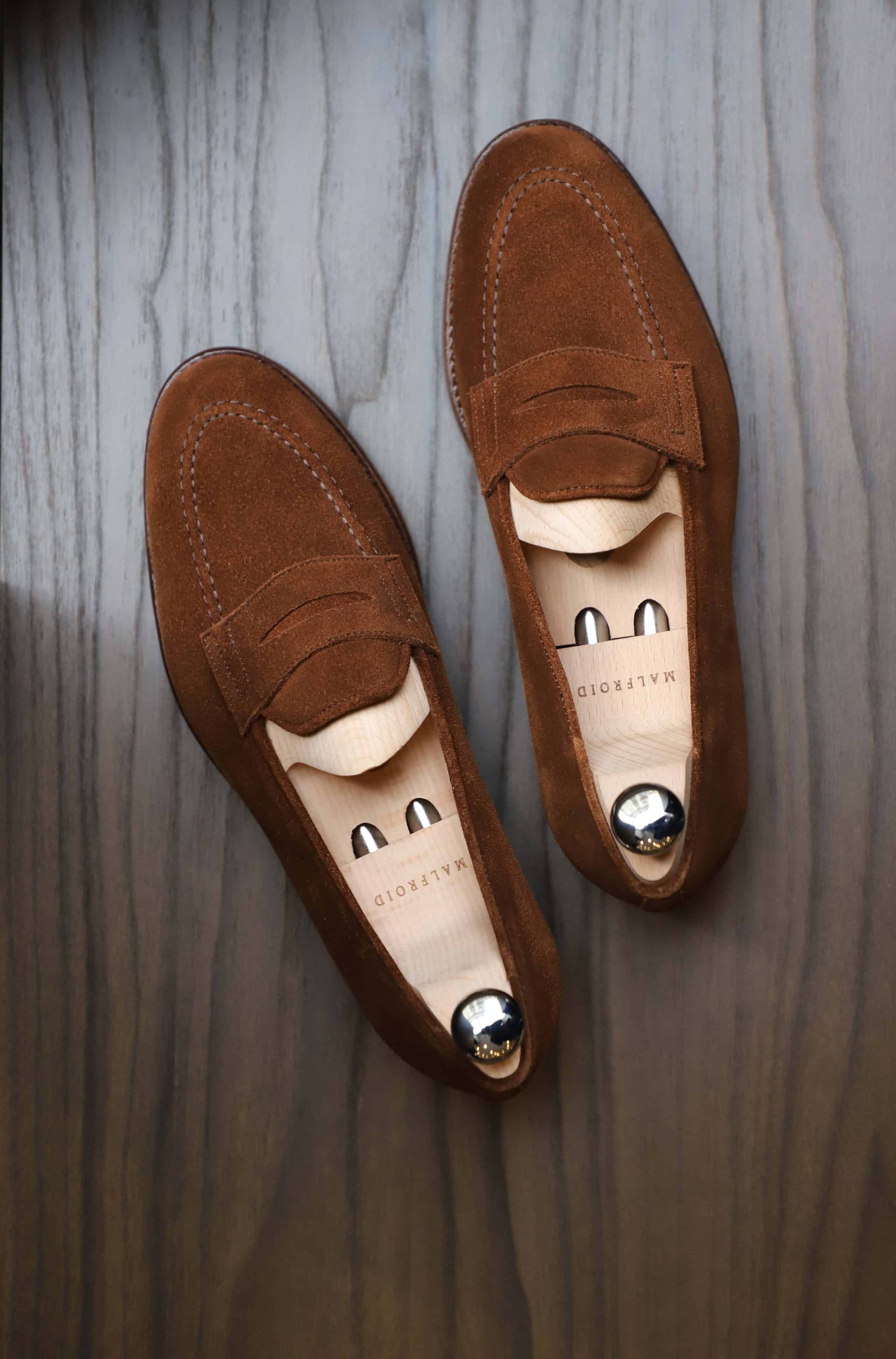 Malfroid Newport Superleggera mocassin daim cuir