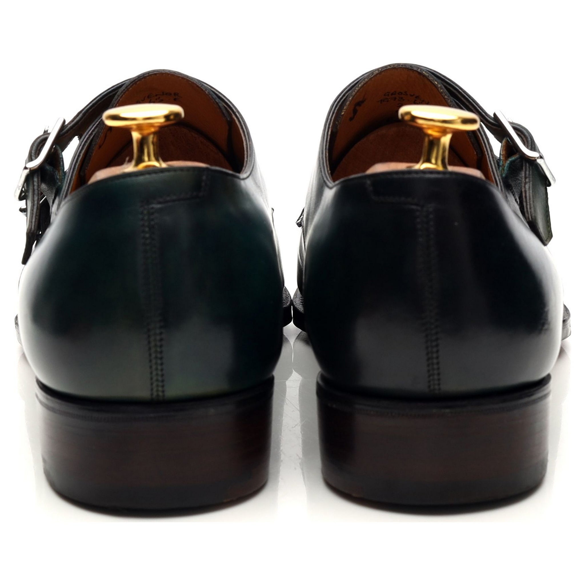 Gaziano & Girling Grosvenor monk cuir vert UK 6.5