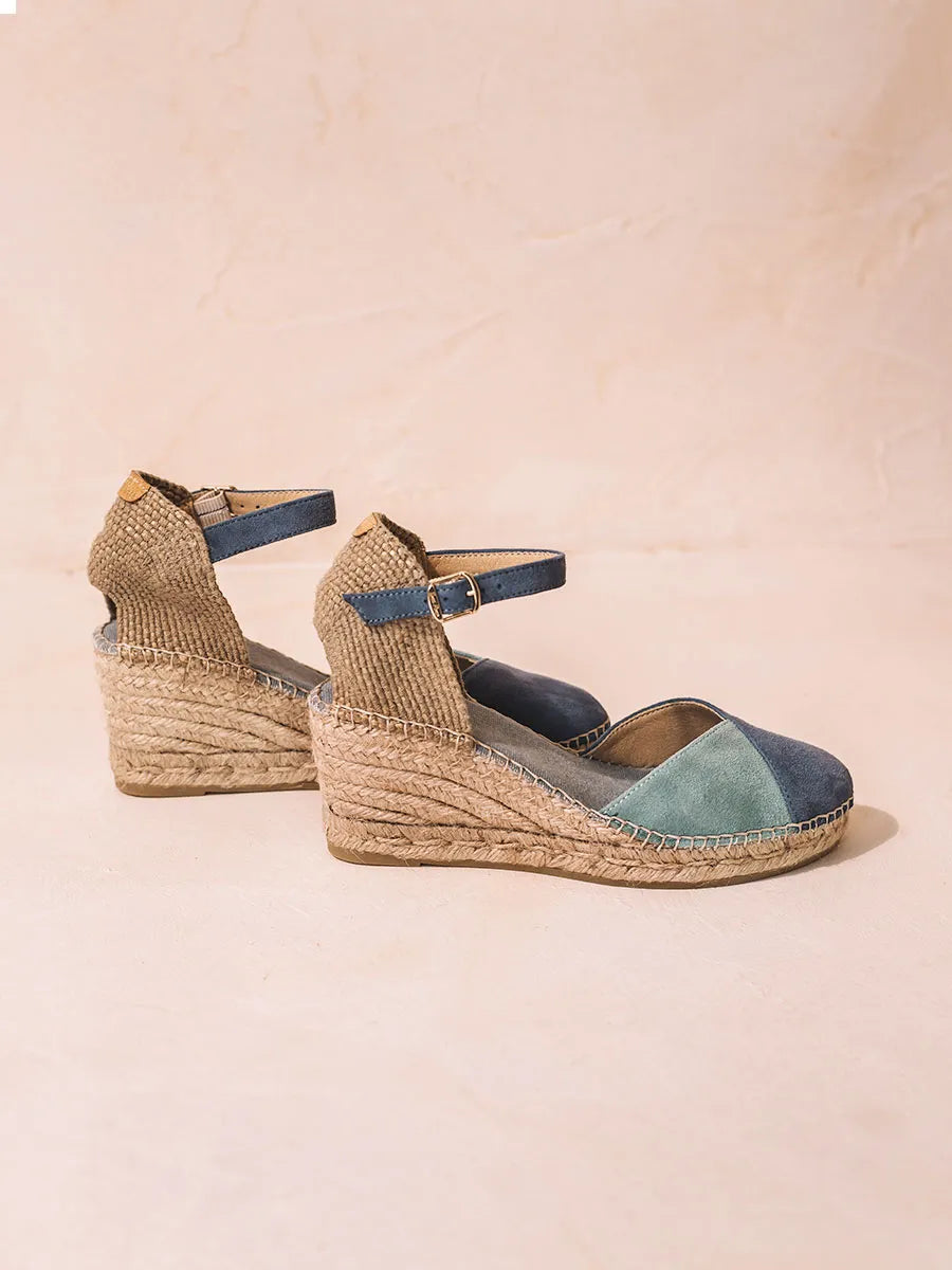 Toni Pons Beral espadrille daim bicolore talon 7 cm