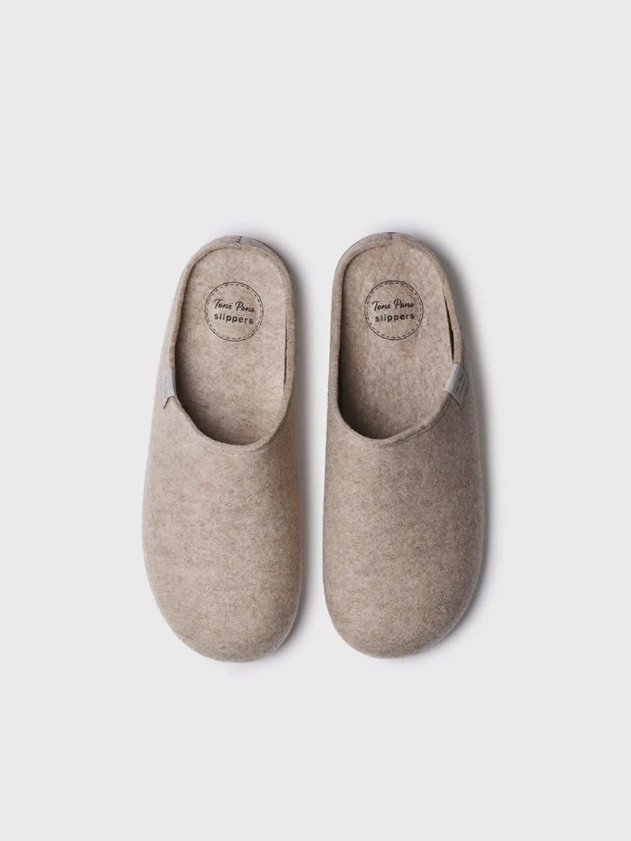 Toni Pons Neo-FR chausson homme feutre recyclé beige