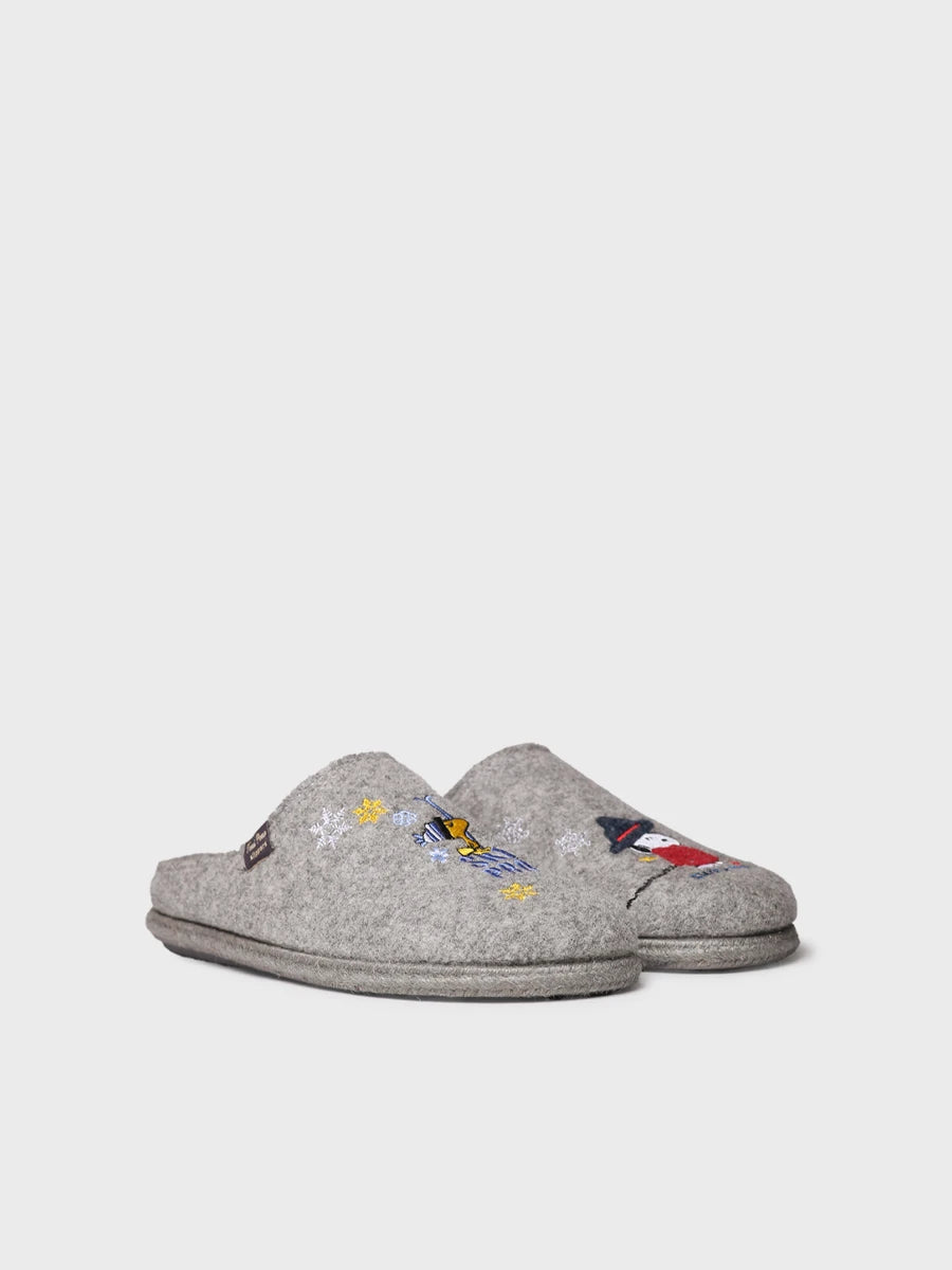 Toni Pons Charlie pantoufles feutre homme broderie Snoopy