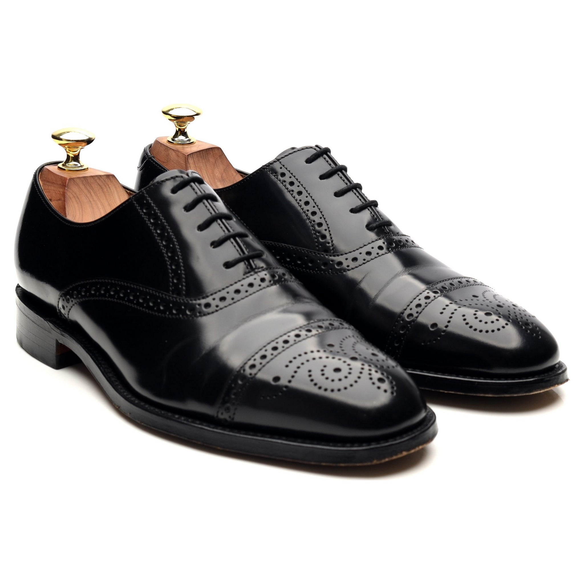 Loake Oban chaussures oxford cuir noir pointure UK 7